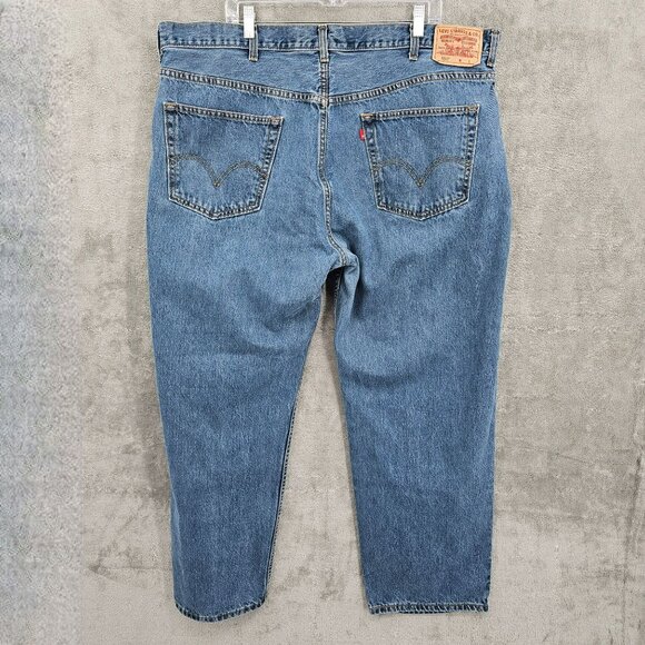 Levis 550 Relaxed Fit Jeans 44x30 Medium Blue Wash Cotton Denim Baggy Taper Plus - Picture 10 of 11